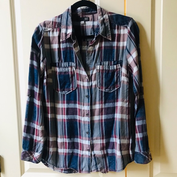 Kut from the Kloth Tops - EUC Kut from the Kloth plaid button down shirt